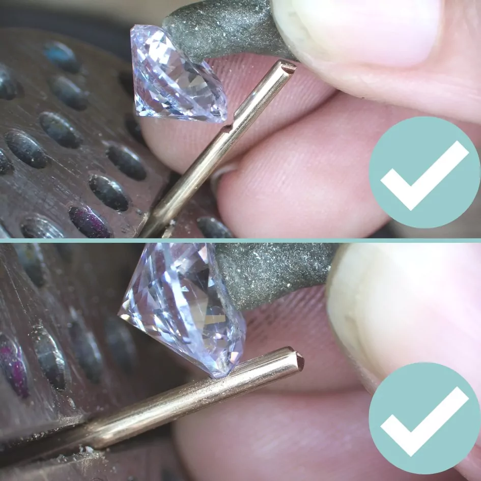 a correct seat for prong setting