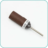 Brown cylindrical abrasive burr with a metal shank, labeled "#240" on a white band, against a white background.