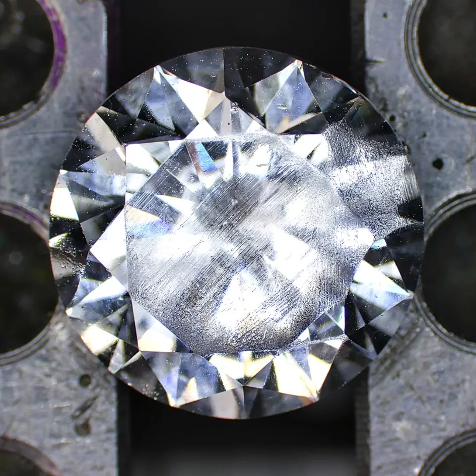 Severely abraded cubic zirconia