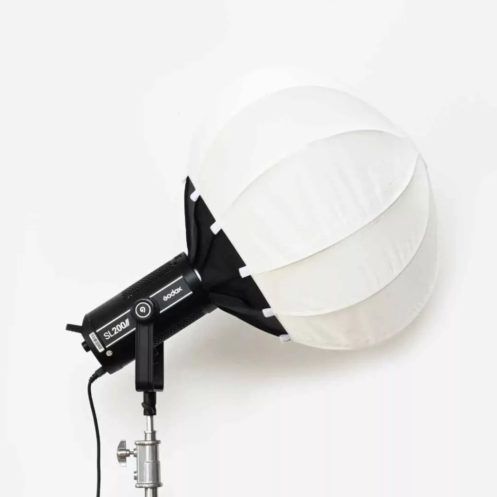 Videography light with softbox