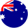 A circular icon depicting the Australian flag with a blue field and white stars on a circular background.