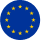 Flag of the European Union: blue background with a circle of 12 yellow stars.