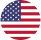 A round icon displaying the flag of the United States, with red and white stripes and white stars on a blue field.
