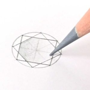 Jewelry design; rendering diamonds with coloured pencils