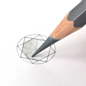 Jewelry design; rendering diamonds with coloured pencils