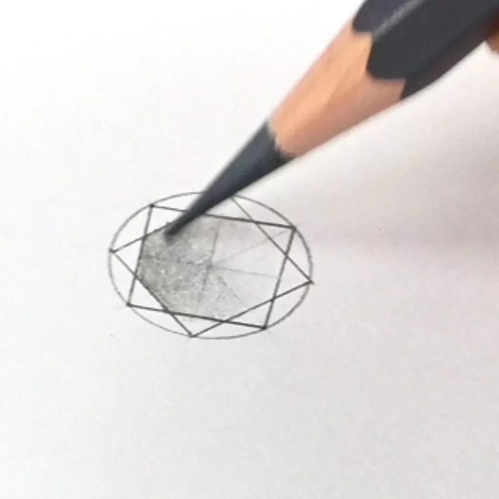 Jewelry design; rendering diamonds with coloured pencils
