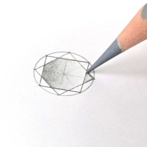 Jewelry design; rendering diamonds with coloured pencils