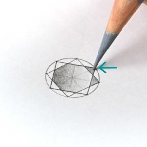 Jewelry design; rendering diamonds with coloured pencils