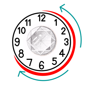 Jewelry design; rendering diamonds with coloured pencils, diagram explaining cast shadows