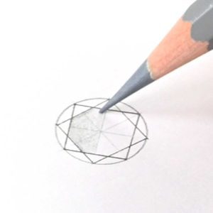 Jewelry design; rendering diamonds with coloured pencils