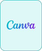 Canva logo in gradient blue and purple text on a light blue background.